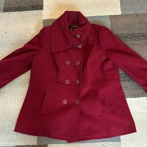 Women’s red peacoat, size18/20
